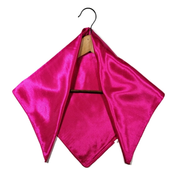 Shanlin Paisley Pattern Silk Feel Satin Square Scarf Bandanas (23.5"X23.5") (Solid-Magenta)