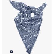 Shanlin Unisex Cotton Square Bandanas Scarves 24x24 Floral2 Blue Jean