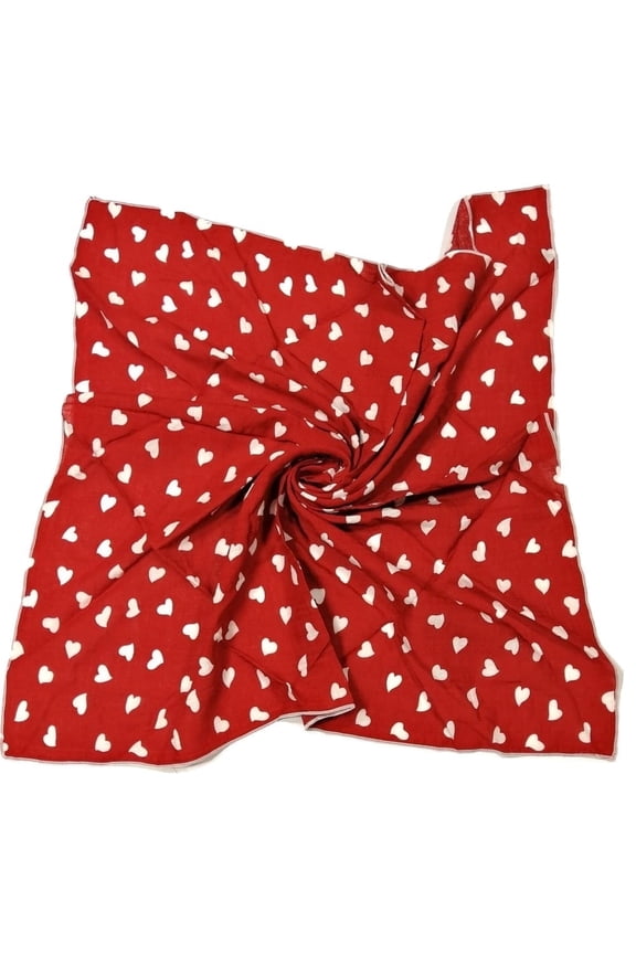 Unisex Cotton Square Scarf Bandanas 22x22 inch (Hearts Red)