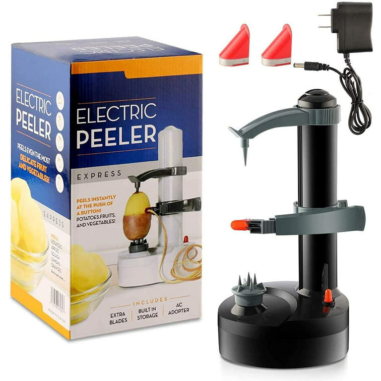 Shanna Electric Potato Peeler Automatic Rotating Fruit & Vegetable Cutter  Apple Pear Skin Peeling Machine,Black