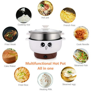 Topwit Hot Pot Electric, 1.5L Ramen Cooker, Portable Non-Stick Frying Pan  for Pasta, Steak, BPA Free, Electric Pot/Cooker with Dual Power Control