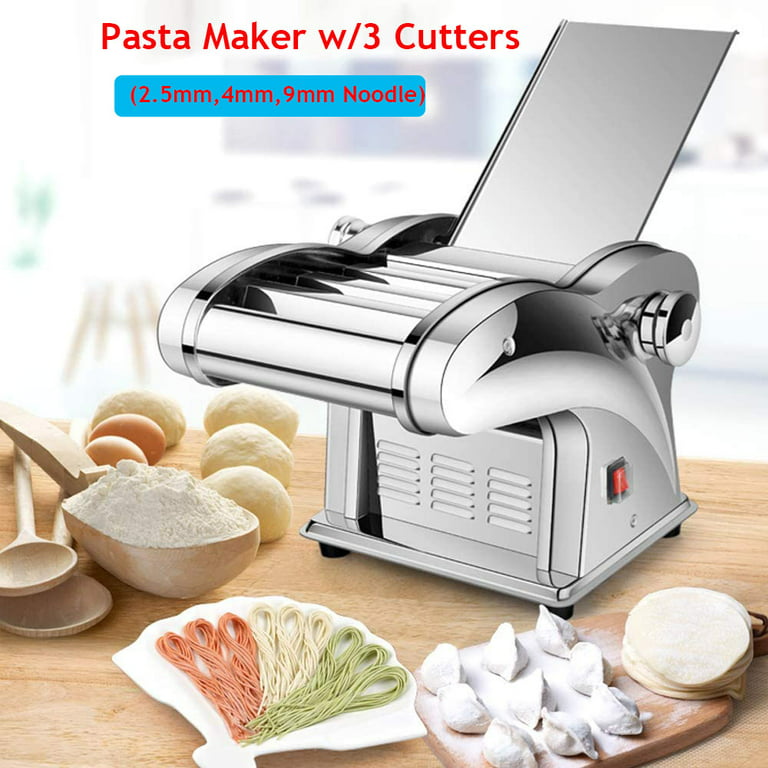  NEWTRY Electric Pasta Maker Noodle Maker Pasta Making Machine  Dough Roller Cutter Thickness Adjustable Stainless Steel US 110V for Family  Use 3 Blades Type : Home & Kitchen