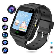 SHANNA Smart Watch for Kids, Kids Smartwatches Phone with Text and Call, Games Camera Alarm Flashlight Music Player for 3-12 Boys Girls, Black