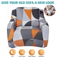 thumbnail image 1 of Shanna Stretch Sofa Slipcover Printed Sofa Covers for 1/2/3/4 Seaters Cushion Couch Furniture Protector (Orange & Gray,Armchair 1 Seater), 1 of 8