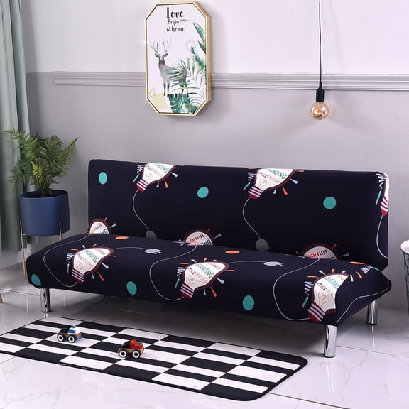 Shanna Stretch Spandex 360-Degree polyester Protection Sofa Bed Slipcover, Black