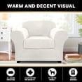 thumbnail image 1 of Shanna Velvet Stretch Armchair Covers, 2 Piece Chair Covers Furniture Protector Cushion Couch Cover Soft with Elastic Bottom (White), 1 of 11