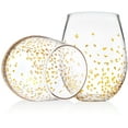 thumbnail image 1 of Shannon Crystal Gold Luxe Stemless Wine Goblets Set of 8, 1 of 2