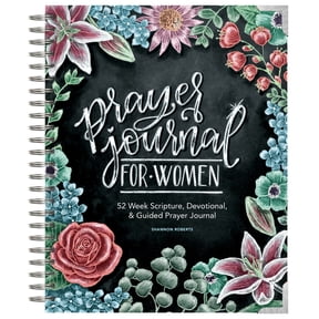 Shannon Roberts Prayer Journal for Women, Floral Pattern, 52 Week Scripture, Devotional & Guided Prayer Journal, 7" x 9", 200 Pages