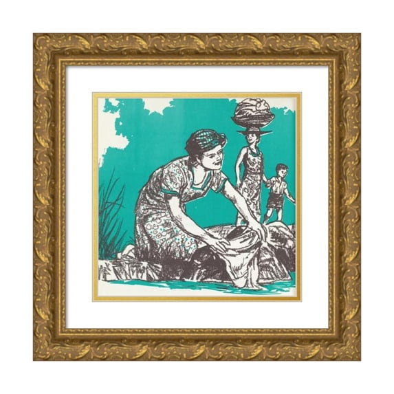 Shannon Stirnweis 15x15 Gold Ornate Wood Frame and Double Matted Museum Art Print Titled - Getting to Know the British West Indies Pl13 (1962)