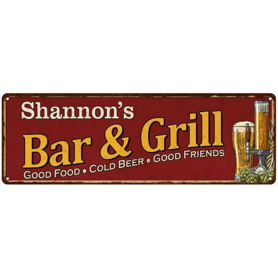 Shannon's Bar and Grill Red Gift Man Cave Decor 6x18 Sign 206180054442