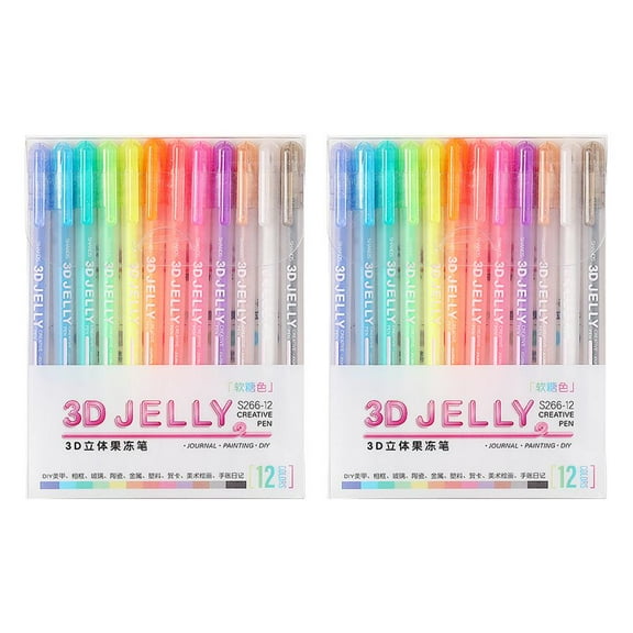 Shanos 3D Jelly Pens, Shanos Pens,3D Jelly Penset For Coloring,Jelly Assorted Pens Roll Gel Ink Colors For D Pens