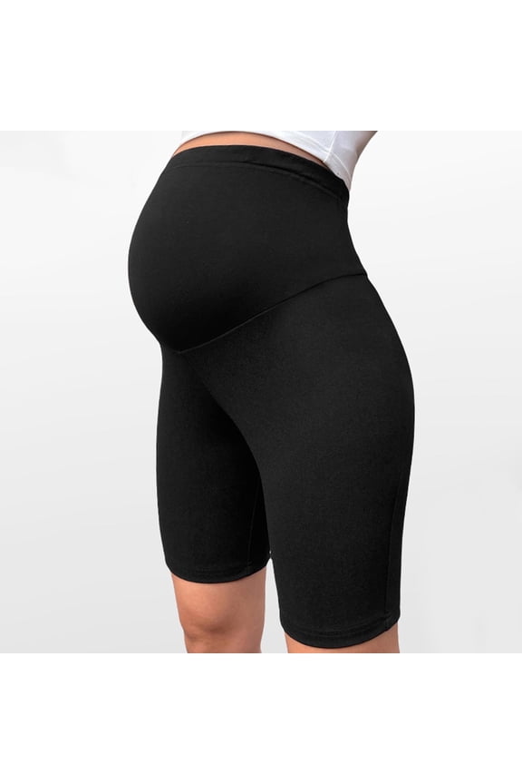 Maternity Shorts Over The Belly Pregnancy Biker Shorts Summer Comfort Cotton High Waisted Lounge Yoga Shorts