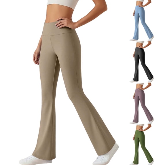 ShaoRunShi Womens Yoga Pants High Waisted Tummy Control Flare Leggings Bell Bottom Yoga Dress Pants Seamless Bootcut Pants