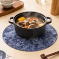 thumbnail image 1 of ShaoXinWan 38cm Round Embossed PVC Thermal Insulation Pad, Heat Resistant Oil Proof Table Mat, Protective Pad for Kitchen Dining Table Countertop, 1 of 5