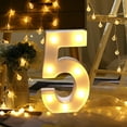 thumbnail image 1 of ShaoXinWan Alphabet LED Digital Lights, Light-Up White Plastic Digital Numbers - Standing or Hanging 0-9 Plastic LED Display for Home Décor, Parties, & Custom Messages(5), 1 of 2