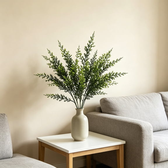 ShaoXinWan Artificial Evergreen Branches,Realistic Faux Pine and Cypress Stems,Flexible Wired Plastic Greenery for Vase Wedding Home Office Garden Decor,UV Resistant Centerpiece
