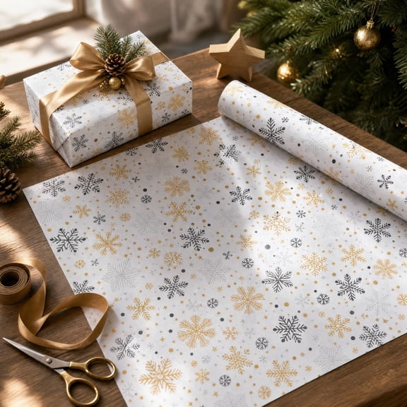 ShaoXinWan Christmas DIY Wrapping Paper 3 Piece, Christmas Decorations Indoor Outdoor, Reindeer Snowflake Tree Holiday Gift Wrap Sheet for All Ages