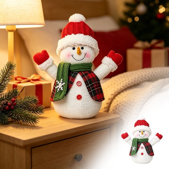 ShaoXinWan Christmas Fabric Ornament, Xmas Soft Stuffed Figurine Decor, Festive Handmade Cloth Tabletop Doll for Winter Season Home Shelf Mantel Xmas Party Decorations