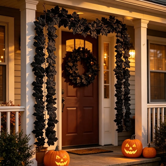 ShaoXinWan Fall Hanging Artificial Maple Vine Strip, Lifelike Faux Autumn Foliage Wall Decor, Reusable Seasonal Accent for Window Sill, Mantel Surface, Event Table
