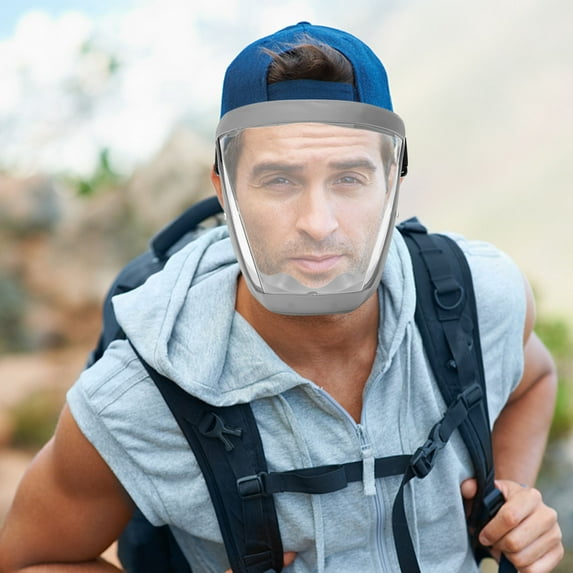 ShaoXinWan HD Transparent Protective Face Shield - Anti-Droplet and Dust Shield for Protection, I for Riding, Outdoor, or Work Use(gray)