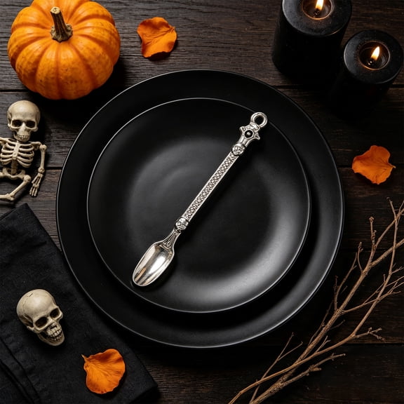 ShaoXinWan Halloween Cutlery Spoons Set, Metal Diamond Decorated Flatware, Spooky Tableware Accessory for Kitchen Dining Party Home Decoration and Entertaining