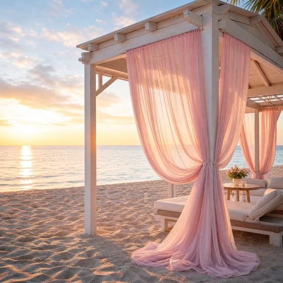 ShaoXinWan Lightweight Polyester Sheer Sun Shade Curtain, Breathable Insect Blocking Mesh Drape, Soft Light Filtering Panel for Patio Gazebo, Porch Rail and Indoor Window Decor
