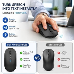 ShaoXinWan Rechargeable Smart Voice Mouse, Wireless Bluetooth Multi Device Switch Mice, Ergonomic Silent Office Accessory for Laptop, Desktop and Tablet Working
