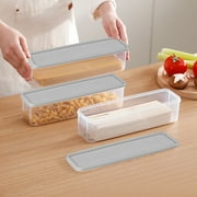 ShaoXinWan Rectangular Noodles Storage Box - Plastic Food Preservation Box for Noodles, Eggs, and Other Kitchen Items, Keeps Food Fresh in the Refrigerator with an Airtight Sealed Lid(Gray)