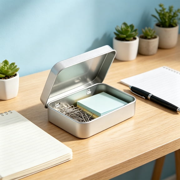 ShaoXinWan Rectangular Tin Storage Box with Clear Window Lid,Portable Metal Organizer Case,Multi-purpose Container for Jewelry Press-on Nails Crafts Travel Home Storage