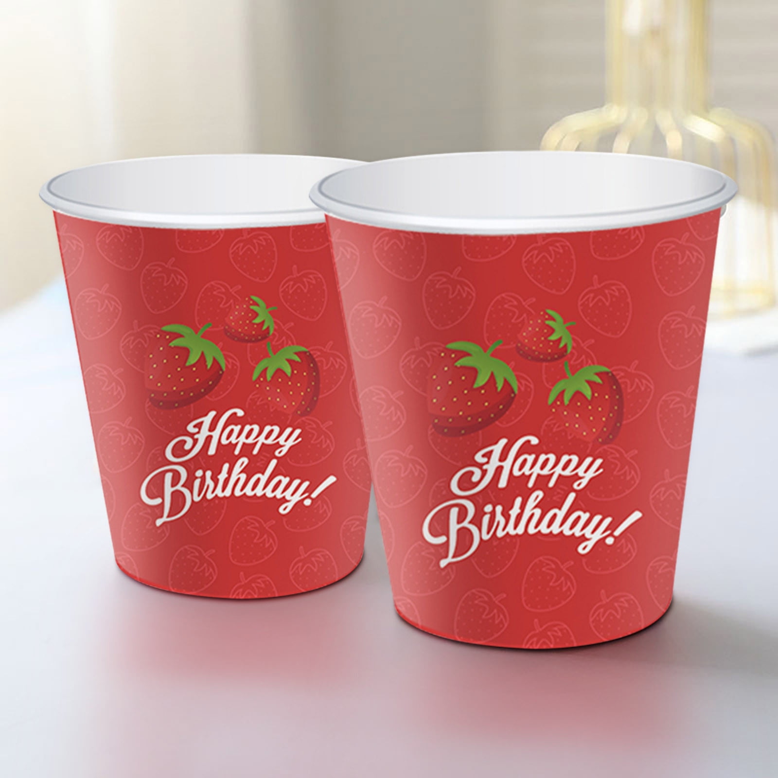 ShaoXinWan Strawberry Party Theme Tableware Set - Disposable Decorative ...