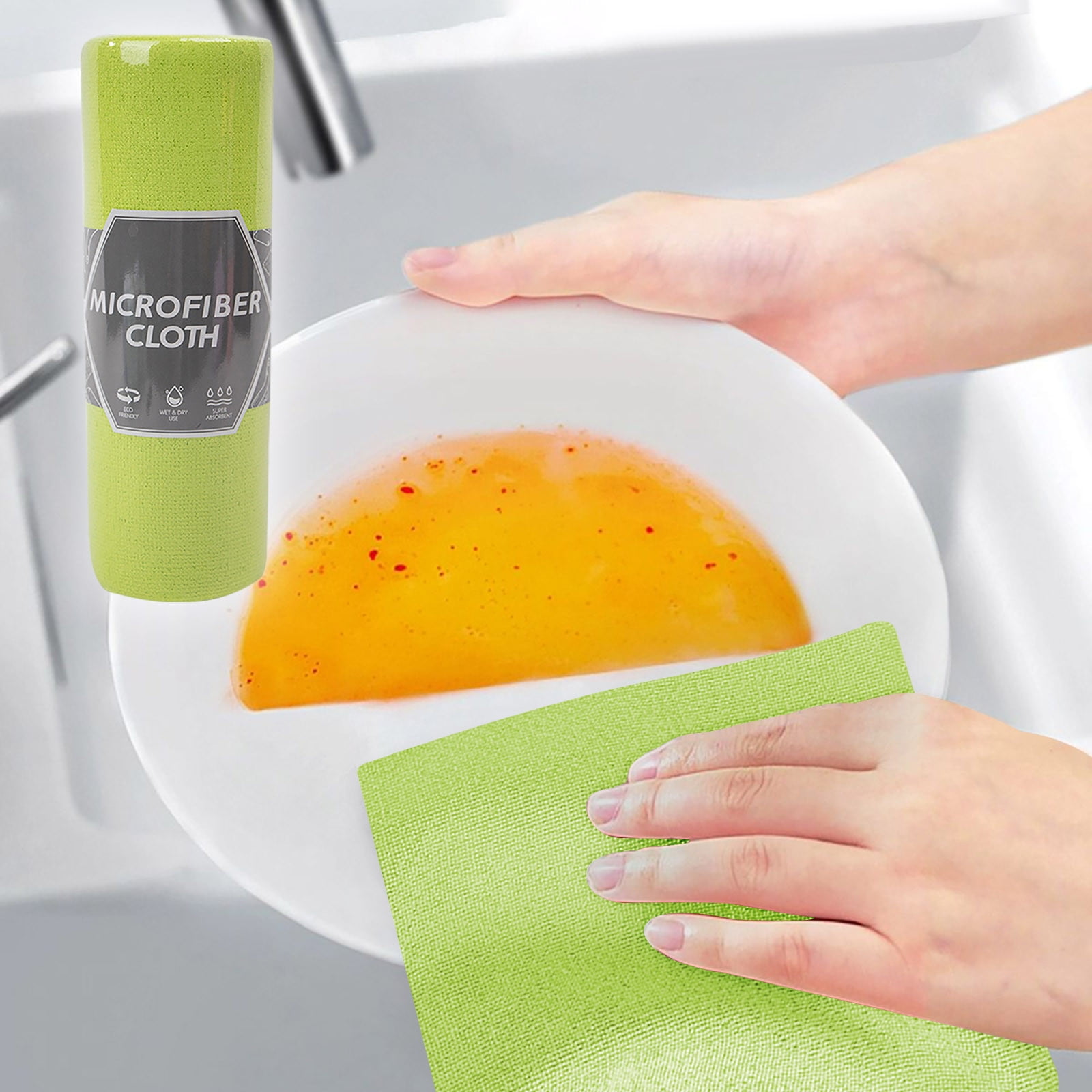 ShaoXinWan Ultra Fine Fiber Kitchen Dishwashing Cloth Roll Pack