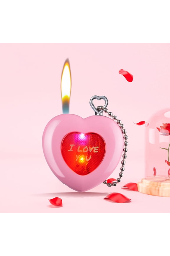 Windproof Refillable Lighter with Keychain Pendant - Inflatable Open Flame Lighter for Candles and Kitchen Use, Personalizable Waterproof Lighter for Outdoor Adventures(Pink)