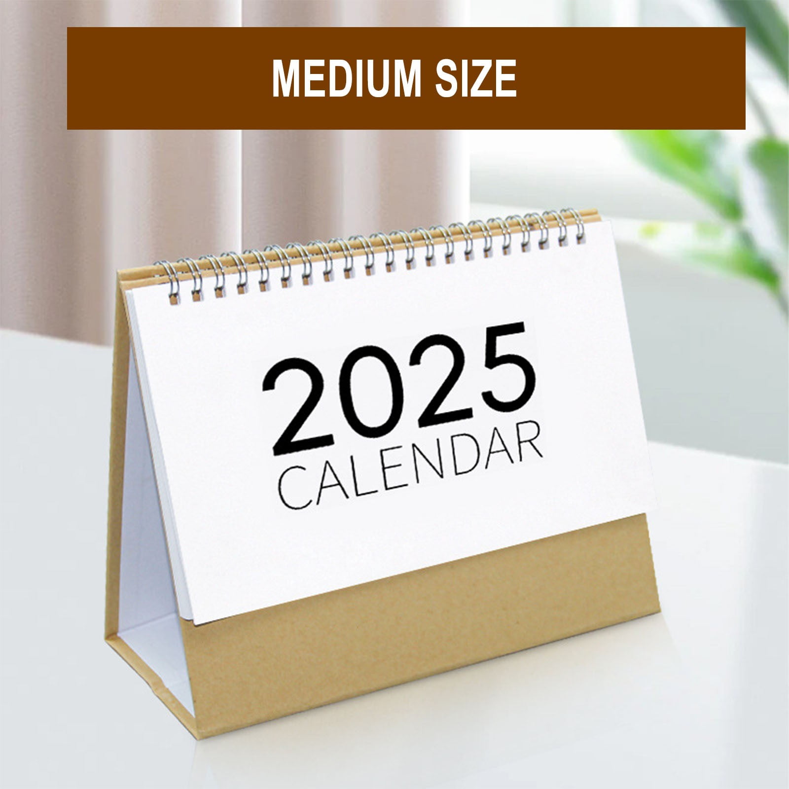 ShaoXinWan2025 Unprinted Kraft Paper Calendar, Eco-Friendly Design with Blank Monthly and Daily Pages, Ideal for Personal Customization, Yearly Planning Organizer(B)
