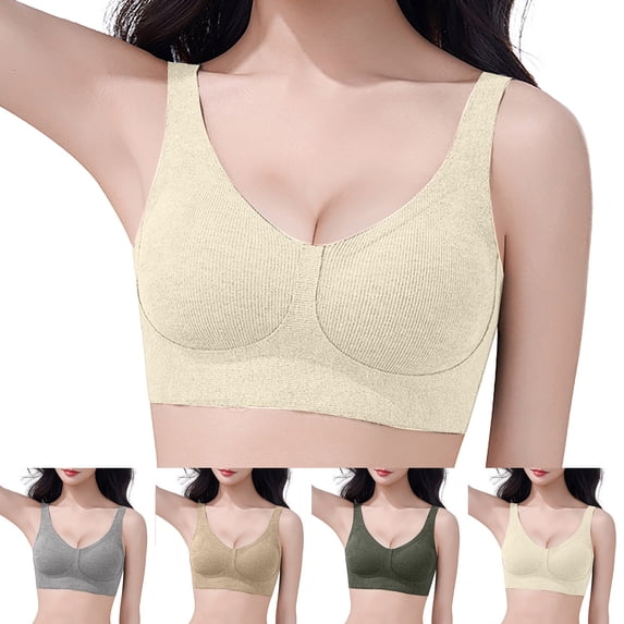 Shaoxi Womens Bras Wireless Comfortable Bra Supportive No Underwire Bras Tshirt Push Up Bralettes Plunge Seamless Bra