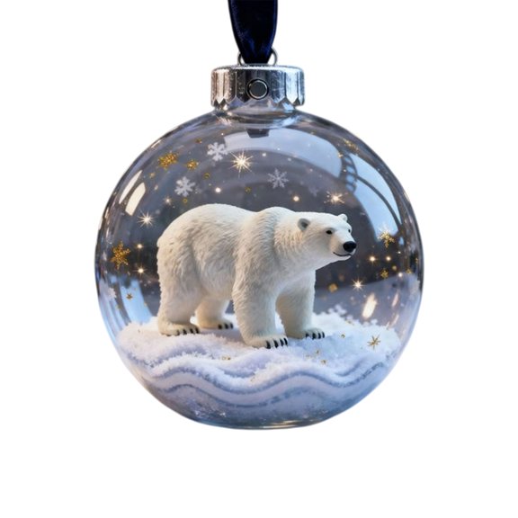 Shape Christmas Tree Decorations Sturdy Acrylic Materials With Detailed Wildlife Pattern