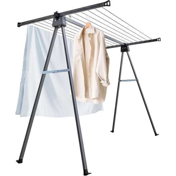 Shape Clothes Drying Rack Folding Outdoor Clothesline, Heavy Duty Stainless Steel Laundry Drying Rack, Foldable Portable Clothing Dryer 46 Feet