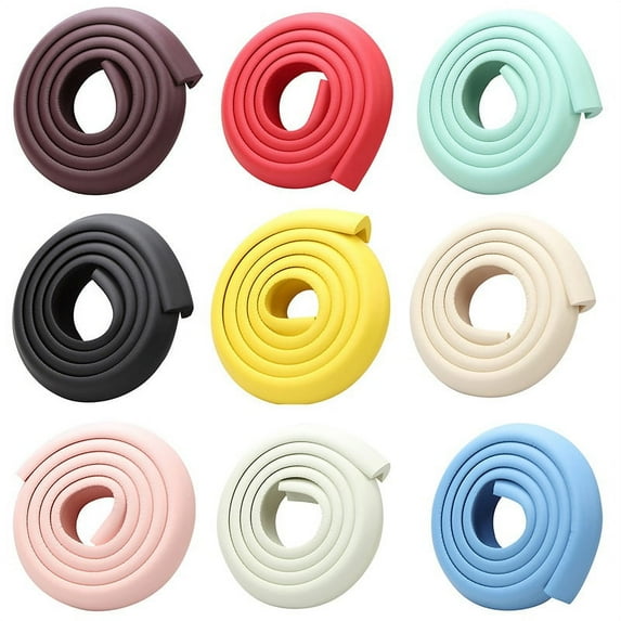 Shape Extra Thick Soft Strip Baby Safety Foam Bumper Guard Cushion Protectors for Furniture Desk Table Step Fireplace Windowsill Edge Corner (Rice white)