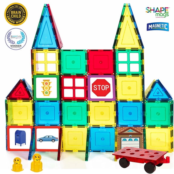 Shape Mags Starter 60 Piece Magnetic Tiles Set.