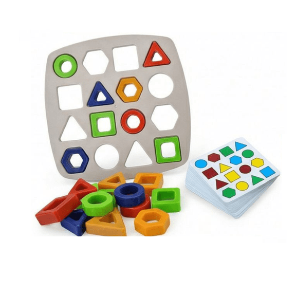 Shape Matching Game - Color Sensory Educational Toy, Geometric Quick Matching Sequence Board Game, Montessori Learning Toys for Kids Boys Girls