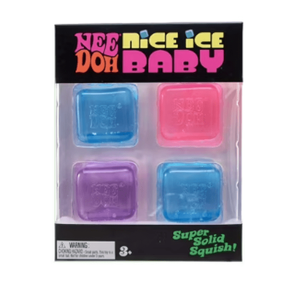Portable Sensory Squeeze Cubes - 4 Pack 1 Inch Square Fidget Toys, Solid Squeeze Stress Relief Cubes, Assorted Colors
