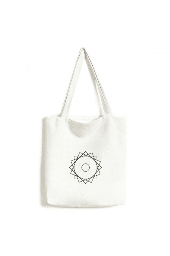 Shape Pattern Geometry Symbol Tote Canvas Bag Shopping Satchel Casual Handbag