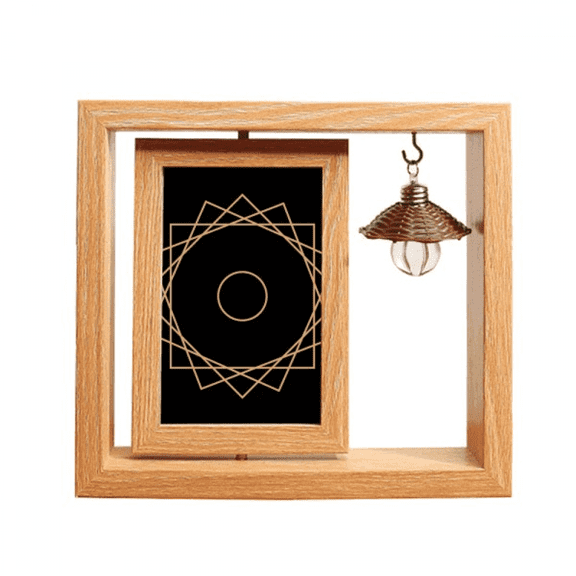 Shape Pattern Geometry Symbol Wooden Rotating Picture Photo Frame 4x6