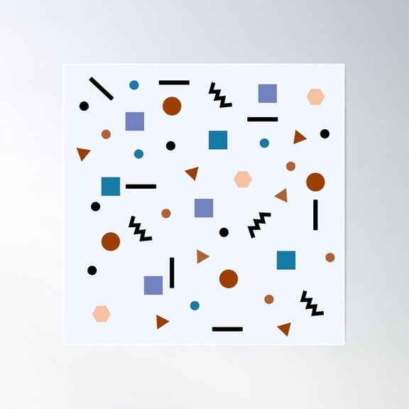 Shape Pattern Party Poster Wall Art, Modern Wall Decor For Living Room Bedroom, 30x30 UNFRAMED