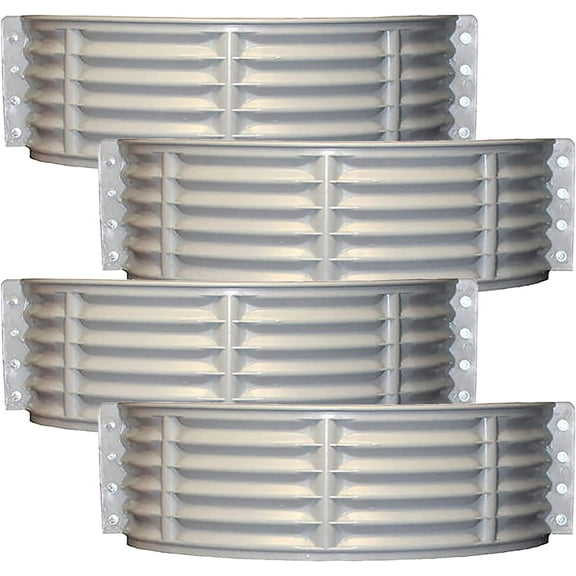 Shape Products 37" W x 12" D x 12" H Round Plastic Area Window Well for Basement Windows Outside (4 Pack)