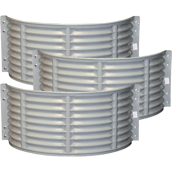 Shape Products 37" W x 12" D x 18" H Round Plastic Area Window Well for Basement Windows Outside-(3pk)