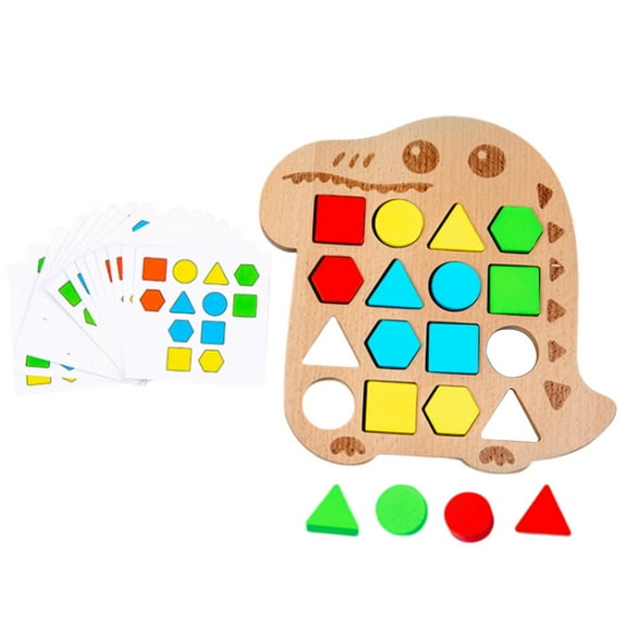 Shape Quick Matching Board, Wooden Interactive Battle Game, Shape Matching Game, Color Learning Board Game Alligator 1Pc