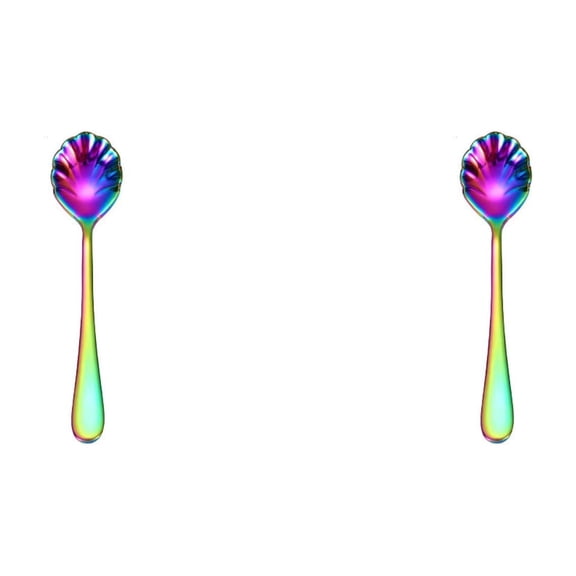 Shape Stainless Sugar Spoon Small Spoons For Dessert Tiny Jelly Spoon Tea Spoon Stirring Spoon For Jam Dishwasher Safe, Includes Two Spoons