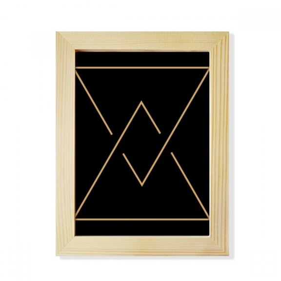 Shape Triangle Symbol Totem Pattern Desktop Adorn Photo Frame Display Art Painting Wooden