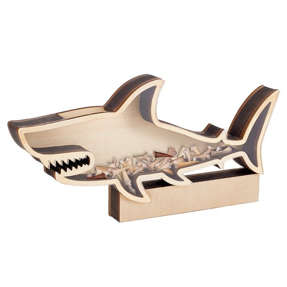 Shape Wood Display Box Presentation Boxes White 27x3x13.5cm Inner Diameter: 4.65cm
