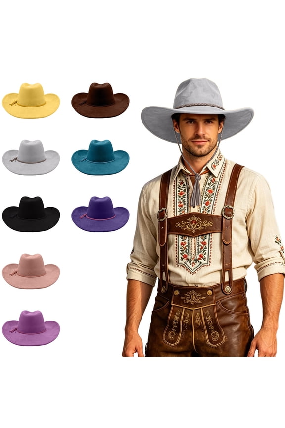 Shapeable Brim Felt Cowboy Hat Cattleman Western Hat for Men Women Cowgirl Rodeo Party Country Music Festival